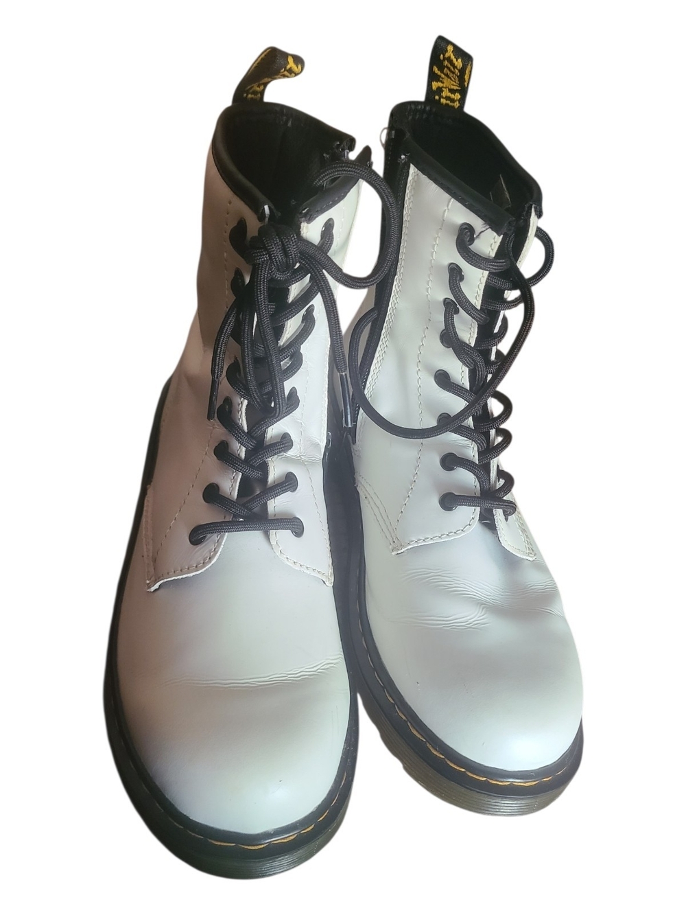 Dr. Martens 1460 Y White Leather Side Zip Boots Women’s 7 / USM 6